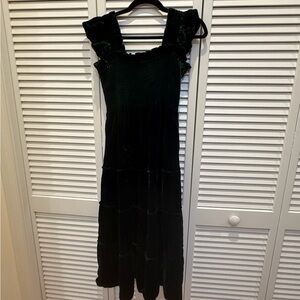 Hill House Dark Green Velvet Maxi Dress